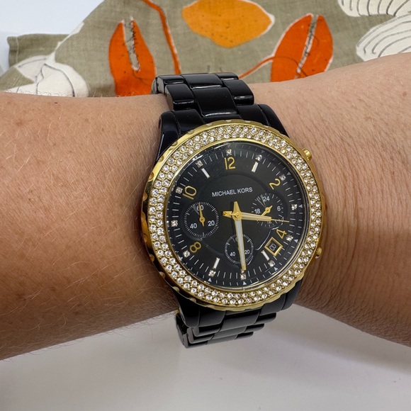 Michael Kors Accessories - Authentic Michael Kors Chronograph Quartz Crystal Black Dial Ladies Watch